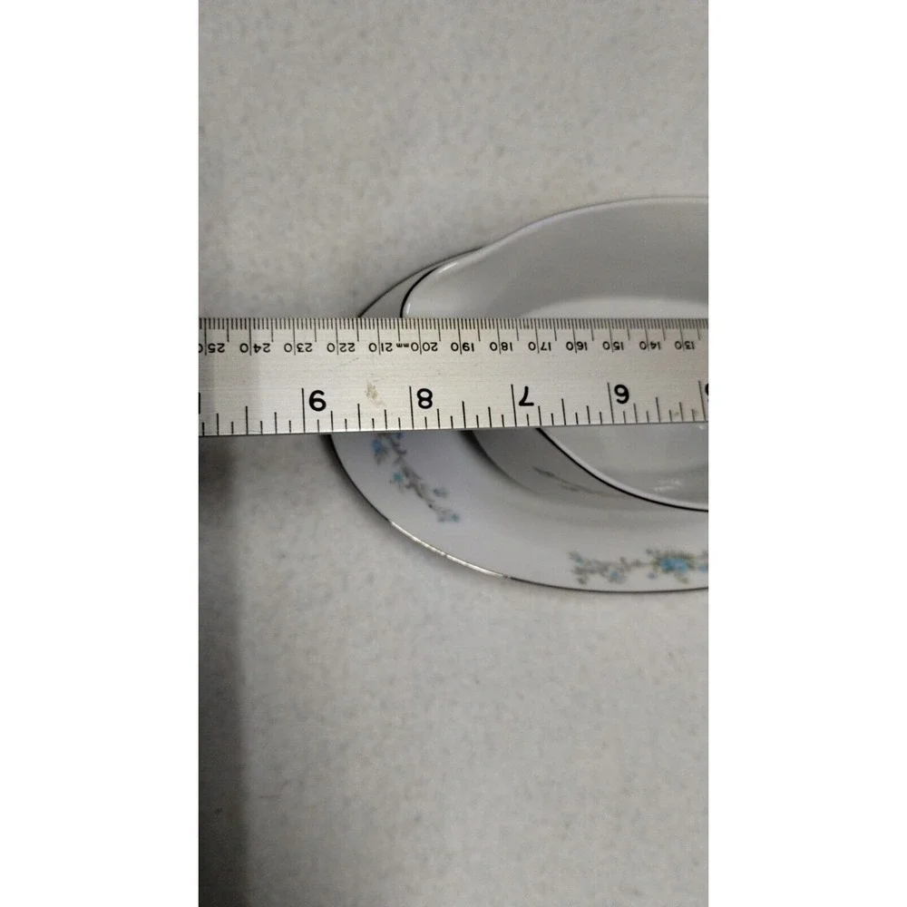 Royal Court Gravy Boat with Attached‎ Underplate Blue Fantasy Fine China